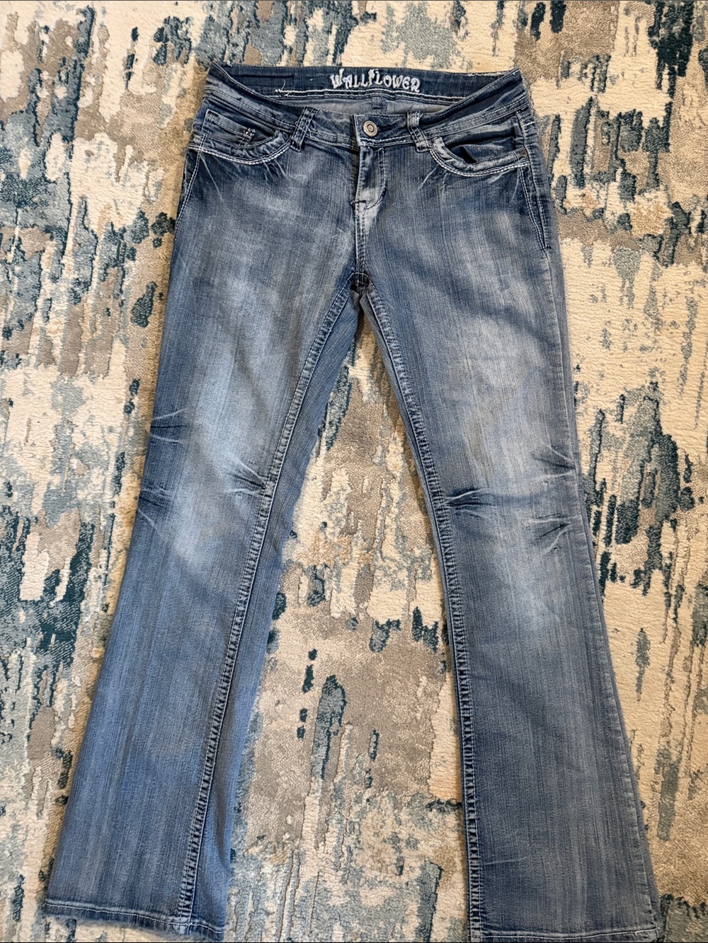 Vigilante Light Blue Women's Flare Jeans - Low Rise Stretch